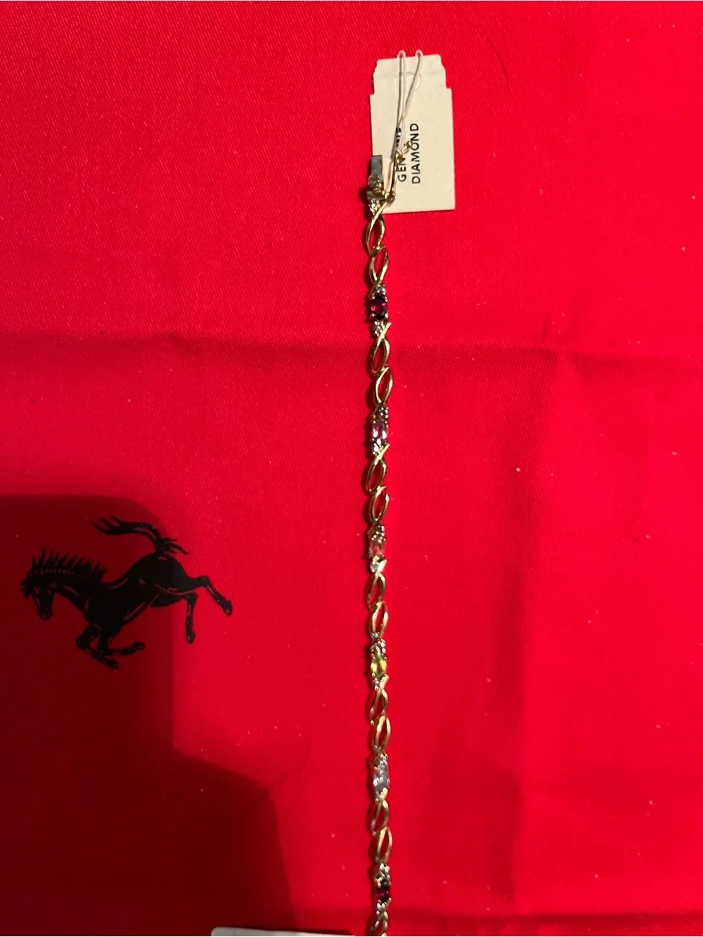 Macy's Silver-Tone Women's Bracelet with Genuine Diamond Tag